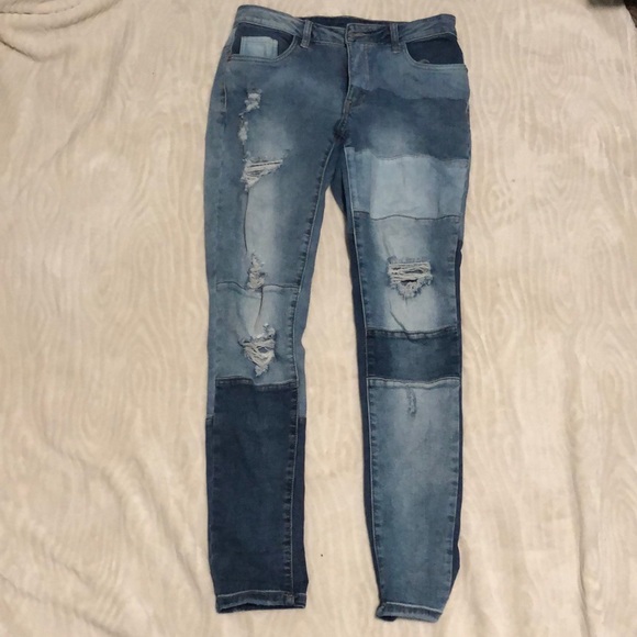 venus ripped patchwork skinny jeans - Picture 1 of 2